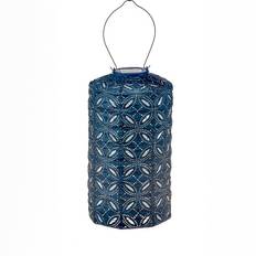 Cylinder Solar Lantern 18 cm - Mandela - Petrol In Blue