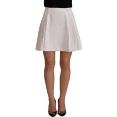 Ermanno Scervino High Waist A-line Mini Cotton Skirt White