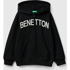 3XL Sweatshirts Børnetøj United Colors of Benetton Kids' Logo Zipped Hoodie, Black