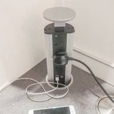 Plug sockets with usb Pop Up Plug Socket, Silver Top with USB Charging & 3 x UK Plug Sockets