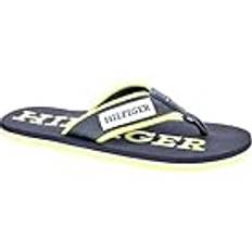 Röda Flip-Flops Tommy Hilfiger Herren Flip Flops Patch Beach Sandal Zehentrenner, Grau (Dark Ash)