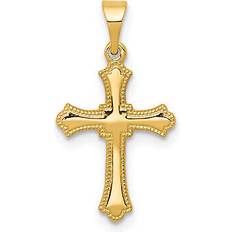 Bagatela 14K Yellow Gold Budded Cross Charm