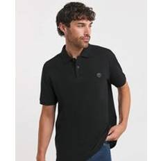 Timberland Kurzärmeliges Millers River Pikee-Polohemd für Herren in Schwarz, Mann, Schwarz, Größe: