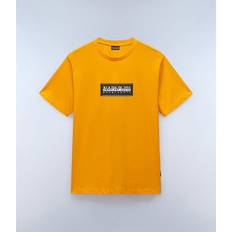 Orange T-shirts Napapijri T-Shirts, male, Orange, Orange Short Sleeve Cotton T-Shirt with Logo Print