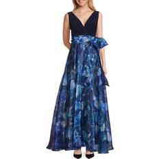 Elastane/Lycra/Spandex - Evening Gowns Dresses Eliza J Eliza Knit Jersey & Printed Organza Gown
