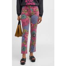 Multicolored - Women Jeans Mother The Patch Pocket Insider Flood Jeans PSYCHIC FLORAL (25)