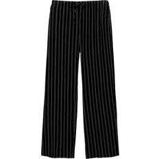 Pull&Bear Dame Bukser & Shorts Pull&Bear Sorte bukser med vide ben og striber-Black