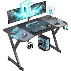 HLDIRECT 63 Inch Gaming Desk With LED Lights