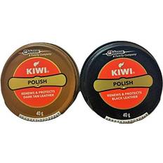 Skovård & Tillbehör KIWI Skokräm Svart Och Mörk Solbränna Förpackning 2