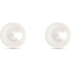 Or Blanc Boucles d'oreilles Solid 14k white gold 8mm classic natural pearl stud earrings