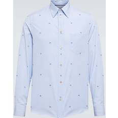 Gucci Men Shirts Gucci GG striped cotton poplin shirt blue (UK 17)