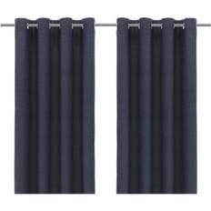 GoodHome Glend Navy Plain Woven Blackout & Thermal Eyelet Curtain 167 cm (L)