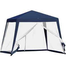 OutSunny Gartenpavillon 3x3m Wetterfest Moskitonetz Blau