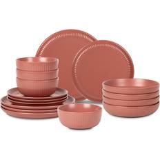 Orange Dinner Sets STONE LAIN Logan Terracotta Dinner Set 16