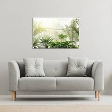 Pink Framed Art Green Plants In Botanical Gardens Canvas Print 31 cm x 41 cm Framed Art