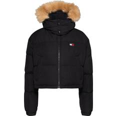 Tommy Jeans Cropped Fit Alaska Puffer Jacket with Down - Black