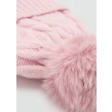 Elastane Beanies Children's Clothing Mango Mango Girls Cable Knitted Hat Pink, Pink, 10-14 Years 10-14 YEARS