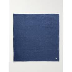 Linen Scarfs Dunhill Logo-Print Linen Scarf Men Blue