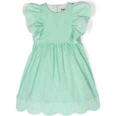 Children's Clothing Stella McCartney Kids ruffled-trim cotton dress Cotton/Polyester Green
