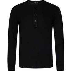 Dam T-shirts Tom Ford Bomull Ribbad Henley T-shirt - Svart