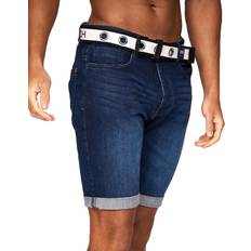 Crosshatch Herre Reesr Denimshorts Mørkvasket Denim