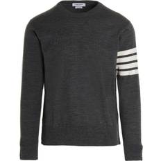 Fabric - Woman Tops Thom Browne Thom Browne Men's Classic Merino Crew Knit Grey