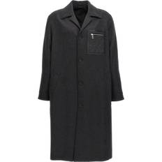 Cashmere - Men Outerwear Fendi Fendi-Single-Breasted Cashmere Coat Trench Impermeabili Grigio-Uomo Gray 50IT