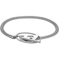 Grey Bracelets Diesel Bracelet chaîne en acier inoxydable Bracelets Mixte Gris argenté UNI