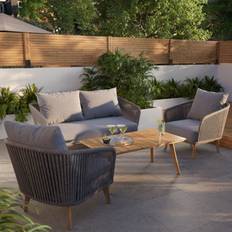 Vitello Grey & Natural 4 Seater Coffee - One Size