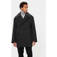 Laine Manteaux Oversized Peacoat Taille - Gris