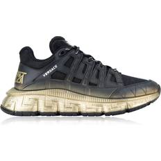 Versace Skor Versace Motif Leather Sneakers Lace-up - Black