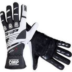 Black Motorcycle Gloves OMP KS-3 Kart Gloves XL, Black White