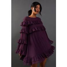 Ruffles Dresses Warehouse aubergine mini dress womens occasion dresses