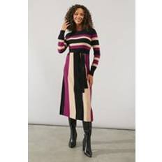 Purple - Stripes Dresses Wallis plum midi dress womens workwear dresses