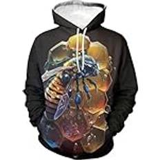 JIEDEDIAM Kreativt mönster bikupa höst luvtröja herr 3D-tröja lös pullover fritidsjacka sweatshirtkläder