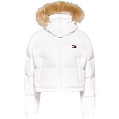 Tommy Jeans Cropped Down Alaska Puffer Jacket WHITE