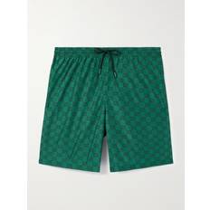 Gucci Swimwear Gucci Straight-Leg Mid-Length Logo-Print Swim Shorts Men Green IT