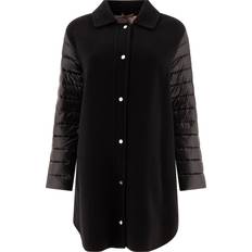 Herno Kappa Dam Läder Elegant Ull - Svart
