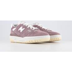 New Balance Synthetic Leather Trainers New Balance Womens Bb550 Trainers Lilac Chalk White Pink