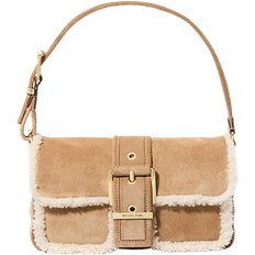 Michael Kors Suede Bags Michael Kors Colby Medium Suede Shoulder Bag - Natural Combo