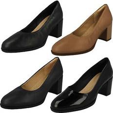 Clarks Heels & Pumps Clarks 'damen ohne bügel blockabsatz pumps freva55 court Schwarz