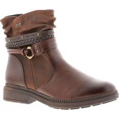 Jana womens ankle boots joelle zip fastening tan