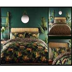 Homemaker Sets Jungle Palm Leaf Quilt Tiger Cheetah Leopard Print Duvet Cover