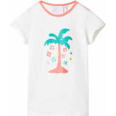 vidaXL Kids' t-shirt ecru 128 vidaxl