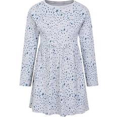 M Dresses Children's Clothing Mountain warehouse Girls Essentials Lora Printed Long-Sleeved Dress Grey years/3 years