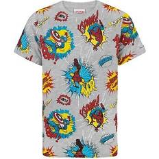 Boys All-Over Print T-Shirt - Heather Grey/Red/Yellow