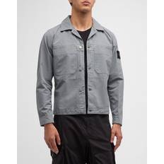 Stone Island Herren Jacken Stone Island Gray Logo Patch Jacket