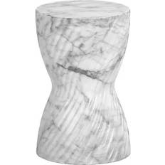 Concrete Small Tables Sunpan Cara White Marble/Grey Small Table 11.8"