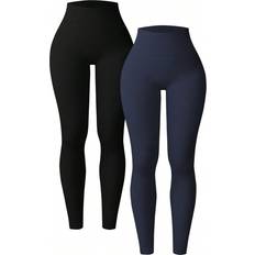 Shein High Waist Solid Yoga Leggings Two Pieces