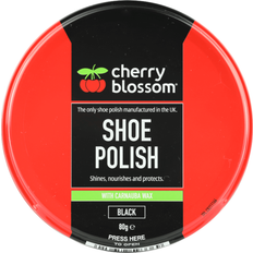 Cherry Blossom shoe polish black shines nourishes protects with carnuba wax 80gm